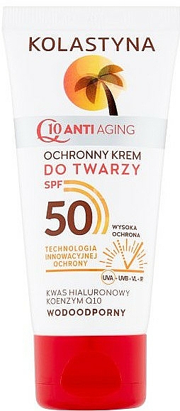 Wasserfeste Anti-Aging Sonnenschutzcreme für Gesicht SPF 50 - Kolastyna