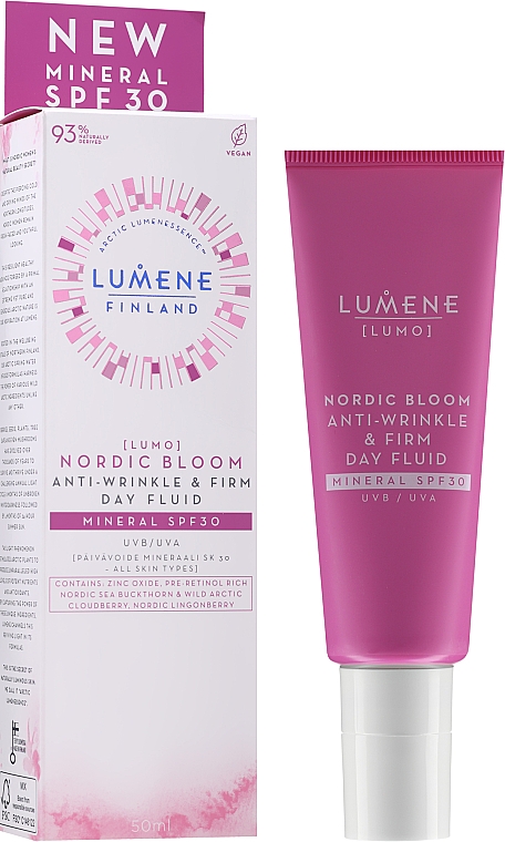 Straffendes Anti-Falten Gesichtsfluid für den Tag SPF 30 - Lumene Lumo Nordic Bloom Anti-Wrinkle & Firm Day Fluid Mineral SPF30 — Bild N2