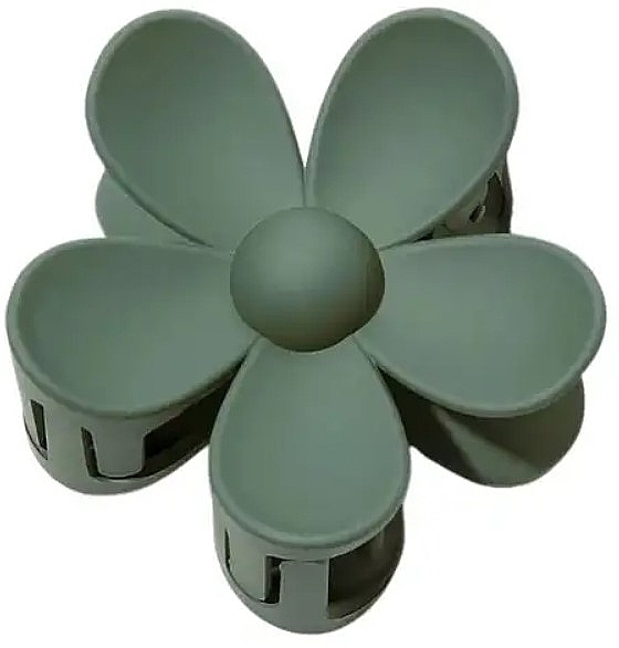 Haarspange SP152ZIE, grüne matte Blume, 7x7,5 cm - Ecarla — Bild N1