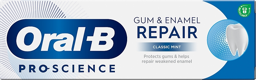 Zahnpasta - Oral-B Pro-Science Gum & Enamel Repair Classic Mint  — Bild N7