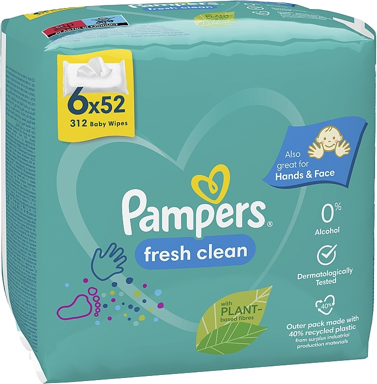 Kinder-Feuchttücher Fresh Clean 6x52 St. - Pampers — Bild N3