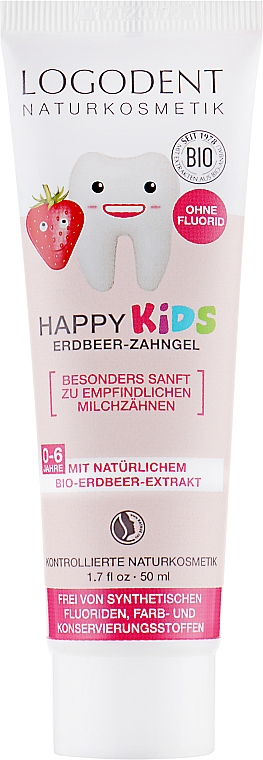Zahngel für Kinder mit Erdbeere - Logona Happy Kids Strawberry Toothgel — Bild N2
