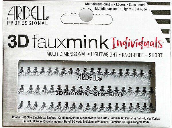 Wimpernset - Ardell 3D Faux Mink Individuals Short Black — Bild N1