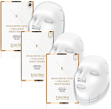 Gesichtspflegeset - Eclat Skin London Hyaluronic Acid & Collagen (Gesichtsmaske 3x3 St.) — Bild N1