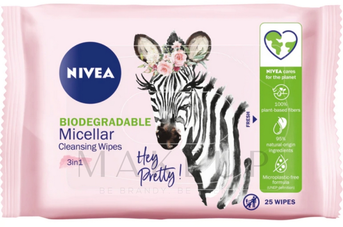 Biologisch abbaubare Mizellen-Reinigungstücher zum Abschminken 25 St. - Nivea Biodegradable Micellar Cleansing Wipes 3 In 1 — Bild 25 St.