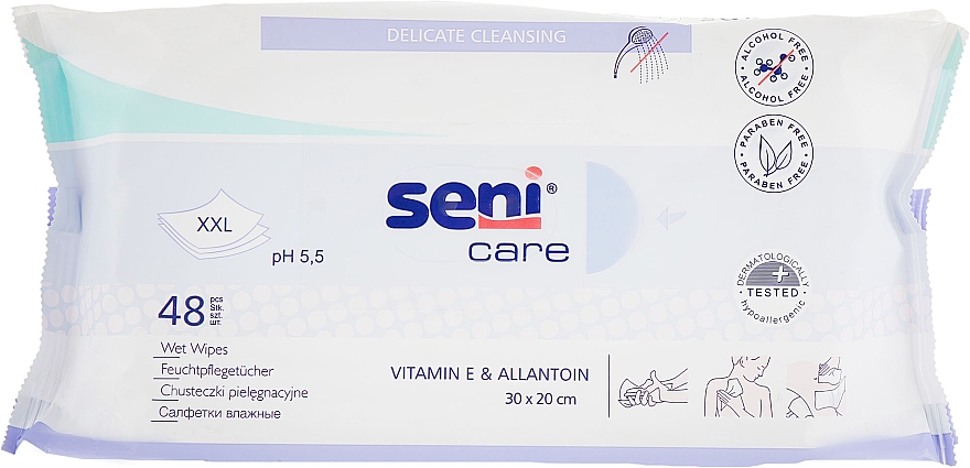 Feuchttücher für die Hautpflege - Seni Care Delicate Cleansing Wet Wipes — Bild N2