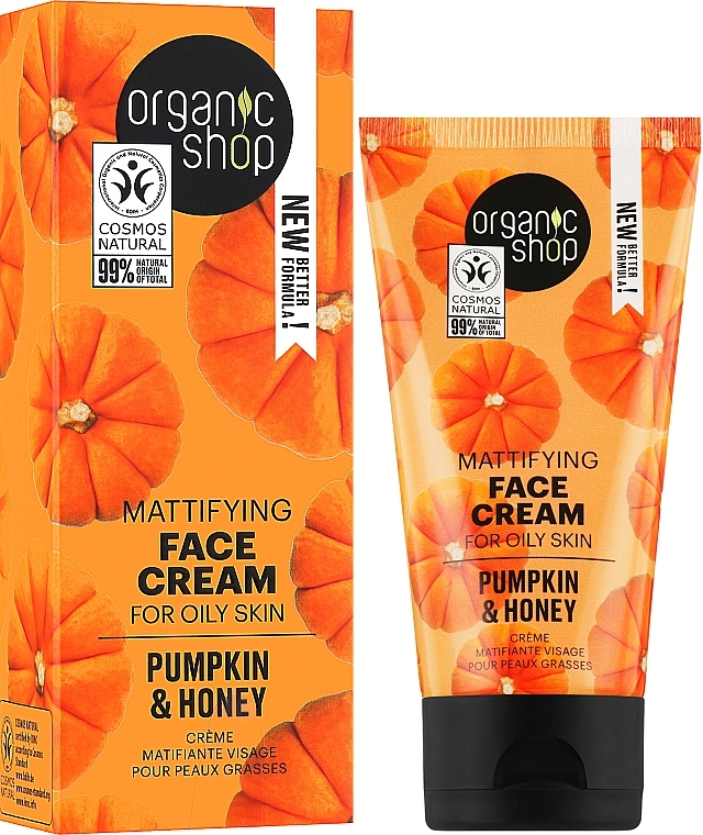 Gesichtscreme Kürbis und Honig - Organic Shop Mattifyng Cream Pumpkin & Honey — Bild N2