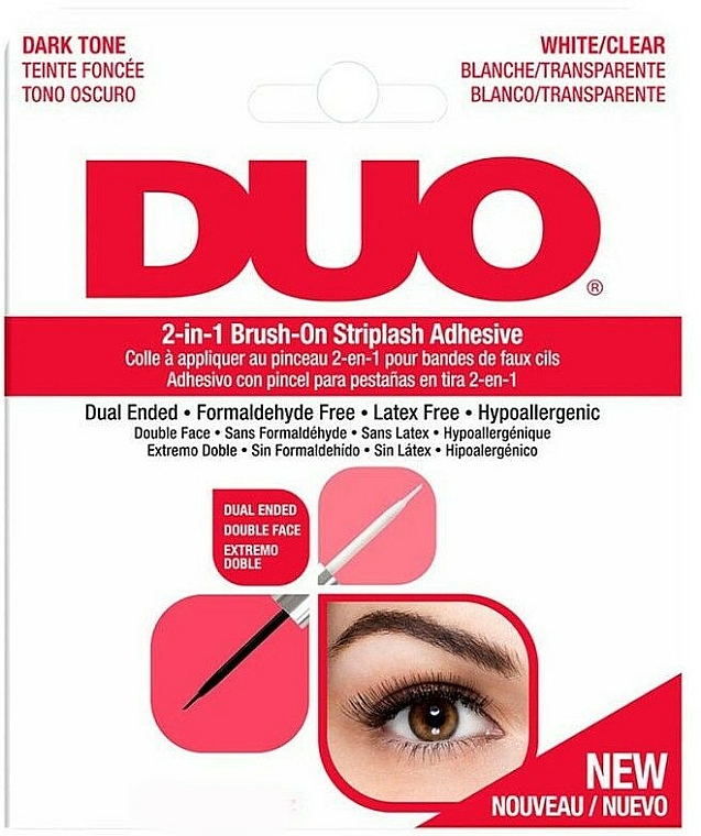 Doppelseitiger hypoallergener Wimpernkleber - Ardell Duo Adhesive 2in1 Lash Brush On Clear&Dark — Bild N1