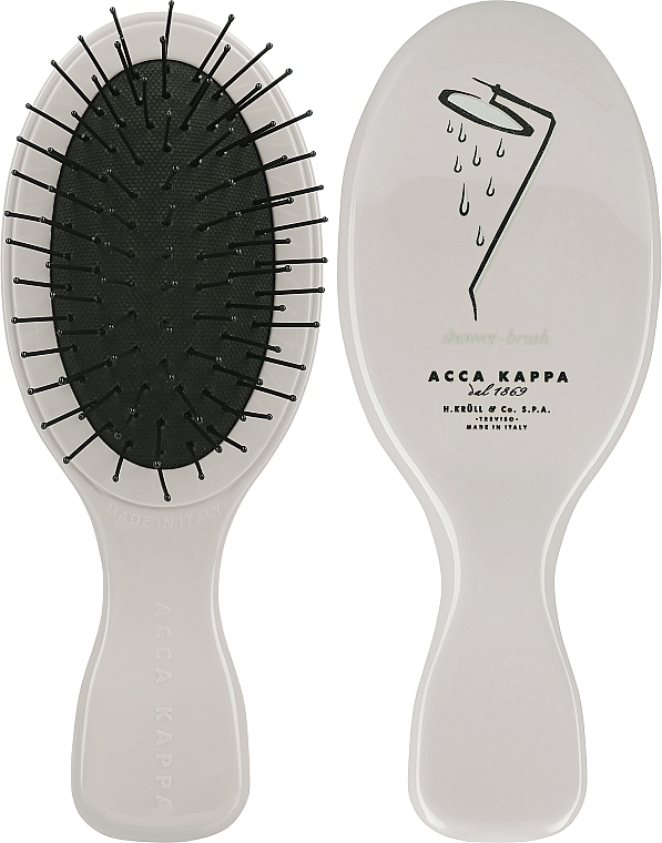 Haarbürste grau - Acca Kappa Brush For hair Oval Mini Shower — Bild N1