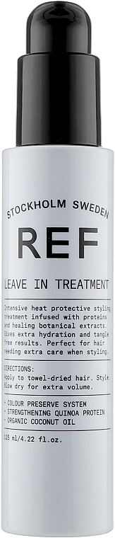 Feuchtigkeitsspendendes und hitzeschützendes Haarstyling-Serum mit Kokosöl, Jojobaöl und natürlichem Glyzerin - REF Leave in Treatment — Bild N1