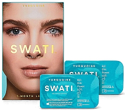 Düfte, Parfümerie und Kosmetik Farbige Kontaktlinsen Turquoise 1 Monat - Swati 1-Month Blue Green Coloured Lenses