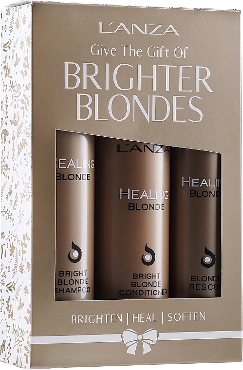 Set - L'anza Healing Blonde Holiday Trio Box 2020 (sh/300ml + cond/250ml + h/cr/150ml) — Bild N1