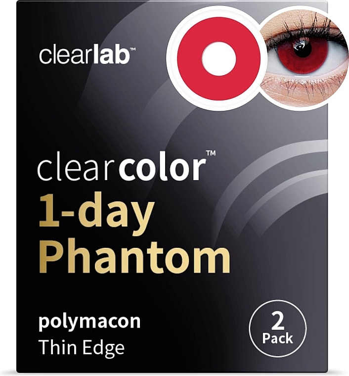 Tägliche farbige Kontaktlinsen Red Vampire 2 St. - Clearlab ClearColor 1-Day Phantom — Bild N1