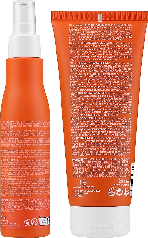 Haarpflegeset - Institut Claude Bell Hair Force One Set (Haarlotion 150ml + Shampoo 200ml) — Bild N2