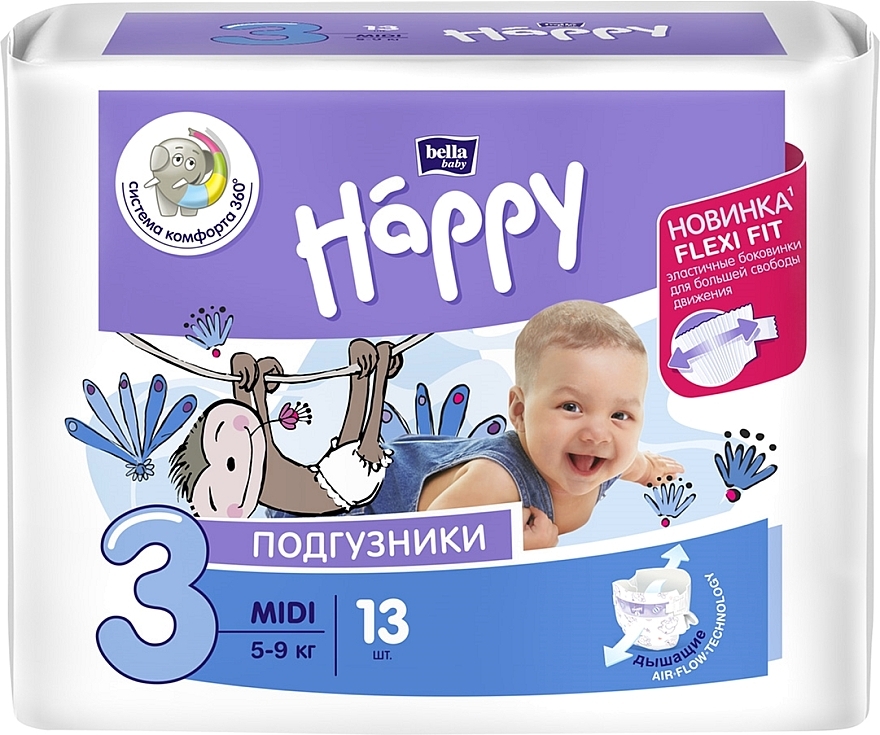 Babywindeln 5-9 kg Größe 3 13 St. - Bella Baby Happy — Bild N1