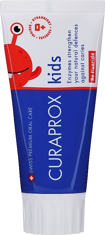 Zahnpasta für Kinder mit Erdbeergeschmack fluorfrei 0+ - Curaprox For Kids Toothpaste — Bild N1