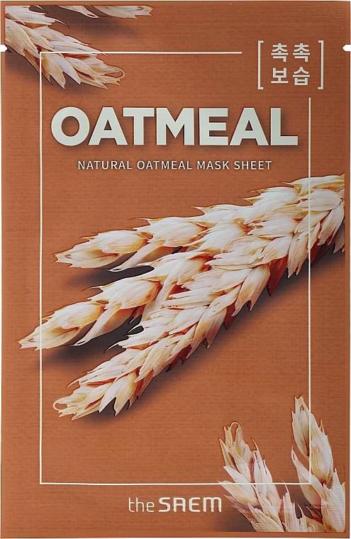 Aufhellende feuchtigkeitsspendende und nährende Lifting-Tuchmaske für das Gesicht mit Haferflocken - The Saem Natural Oatmeal Mask Sheet — Bild N1