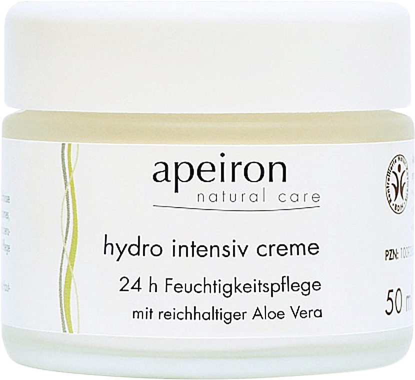 Intensiv feuchtigkeitsspendende Gesichtscreme mit reichhaltiger Aloe Vera für reife, trockene und Mischhaut - Apeiron Hydro Intensiv Cream 24h — Bild N2