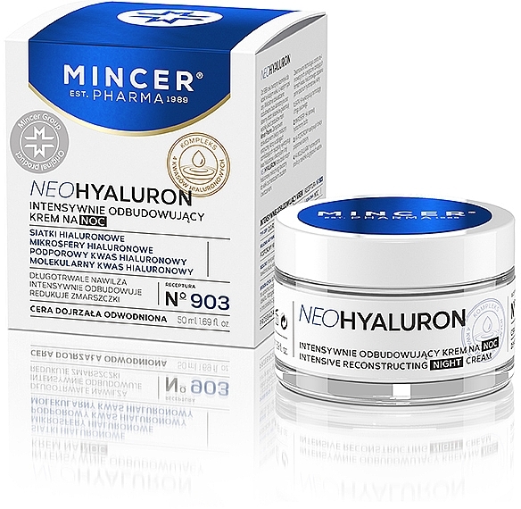 Intensiv regenerierende Nachtcreme für reife und dehydrierte Haut - Mincer Pharma Neo Hyaluron 903 Restoring Night Cream — Bild N1