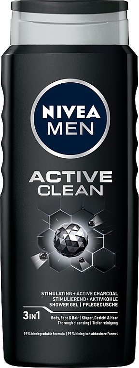 Duschgel mit Aktivkohle "Active Clean" für Männer - NIVEA Men Active Clean Shower Gel — Bild N2