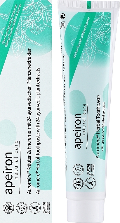 Kräuter-Zahncreme mit 24 ayurvedischen Pflanzenextrakten - Apeiron Auromere Herbal Toothpaste — Bild N2