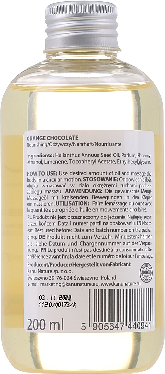 Massageöl mit Orange und Schokolade - Kanu Nature Orange Chocolate Massage Oil — Bild N2
