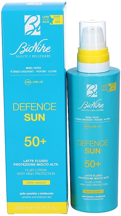 Flüssige Körperlotion mit Sonnenschutz - BioNike Defence Sun SPF50+ Fluid Lotion Water Resistant — Bild N2