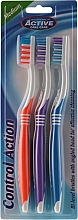 Zahnbürste mittel Control Action orange, violett, hellblau 3 St. - Beauty Formulas Control Action Toothbrush — Bild N1