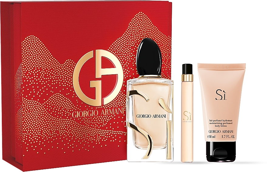 Giorgio Armani Si - Set (Eau de Parfum/100ml + Körperlotion/50ml + Eau de Parfum/10ml) — Bild N1