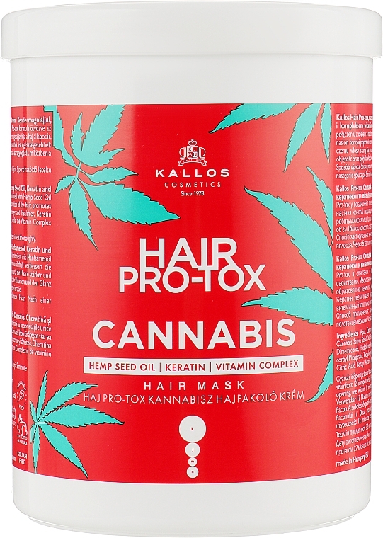 Haarmaske mit Hanfsamenöl, Keratin und Vitaminkomplex - Kallos Cosmetics Hair Pro-Tox Cannabis Mask — Foto N3