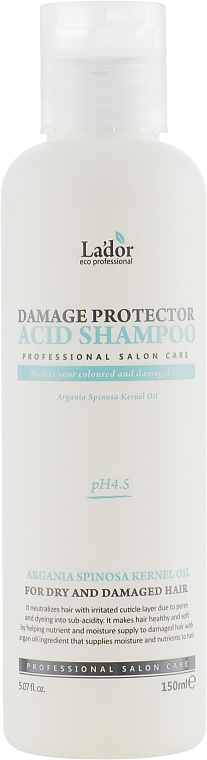 Shampoo für strapaziertes und trockenes Haar mit Arganöl - La'dor Damage Protector Acid Shampoo — Bild N1