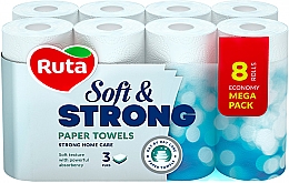 Düfte, Parfümerie und Kosmetik Papierhandtücher Soft & Strong weiß 3-lagig 8 Rollen - Ruta Paper Towel