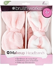 Düfte, Parfümerie und Kosmetik Stirnband 2 St. - Brushworks Makeup Headband Pink And White 
