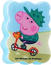 Düfte, Parfümerie und Kosmetik Badeschwamm für Kinder Peppa Pig Georg auf dem Fahrrad blau - Suavipiel Peppa Pig Bath Sponge