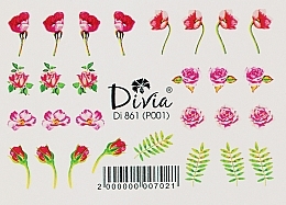 Düfte, Parfümerie und Kosmetik Dekorative Nagelsticker Di861 - Divia Water Based Nail Stickers Relief