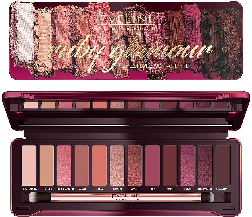Lidschatten-Palette - Eveline Cosmetics Ruby Glamour Eyeshadow Palette — Bild N1