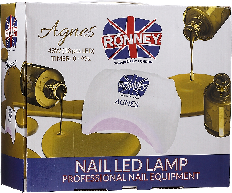 LED-Lampe für Nageldesign Agnes schwarz - Ronney Profesional Agnes Pro LED 48W (GY-LED-032) — Bild N1