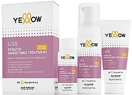 Düfte, Parfümerie und Kosmetik Haarglättungsset - Alfaparf Yellow Liss Keratin Smoothing Treatment (sham/60ml + h/mousse/150ml + h/mask/75g)