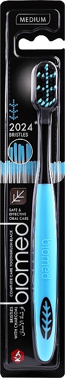 Zahnbürste mittel schwarz-blau - Biomed 2024 Black Medium Toothbrush — Bild N1