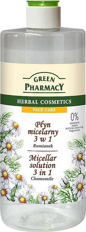 3in1 Mizellen Reinigungswasser mit Kamillenextrakt - Green Pharmacy Micellar Solution 3in1 Chamomile — Foto N1