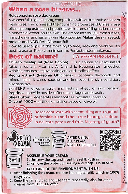 Anti-Falten Tagescreme mit Rosenduft - Floslek Rose For Skin Rose Gardens Anti-Aging Day Cream — Bild N2