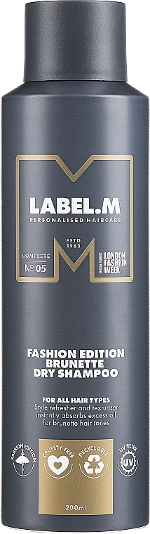 Trockenshampoo für braunes Haar mit Reisstärke - Label.m Brunette Dry Shampoo — Bild N1