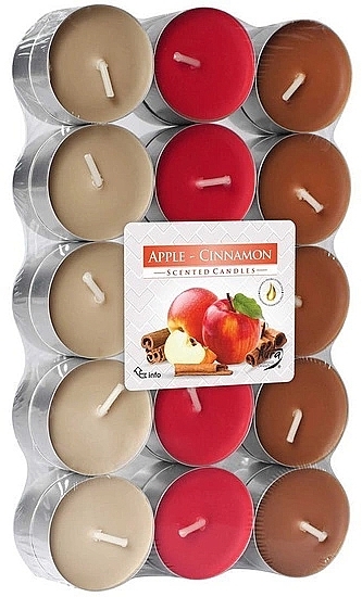Teekerzen-Set Apfel und Zimt 30 St. - Bispol Apple-Cinnamon Scented Candles  — Bild N1