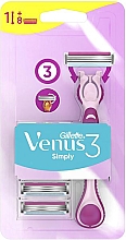 Düfte, Parfümerie und Kosmetik Rasierer für Damen mit 8 Ersatzklingen - Gillette Simply Venus 3