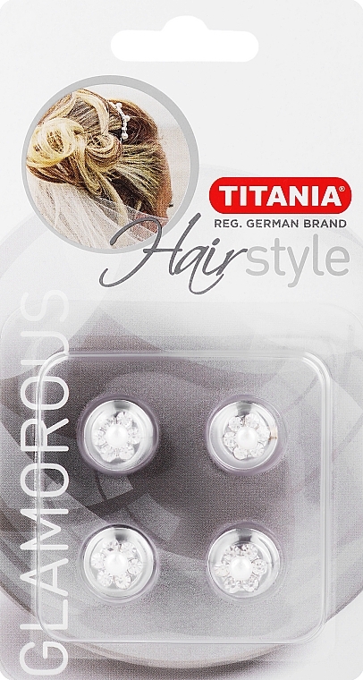 Haarspange mit Steinen 1,4 cm 4 St. - Titania — Bild N1
