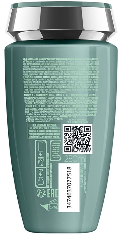 Volumenspendendes Shampoo für geschwächtes Haar mit Neigung zum Ausdünnen - Kerastase Genesis Homme Bain de Masse Epaississant — Bild N2