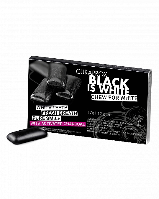 Kaugummi - Curaprox Black Is White Chew To White Chewing Gum — Bild N1