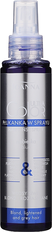 Haarspray ohne Auswaschen blau für graues, blondes und aufgehelltes Haar - Joanna Ultra Color System Hair Rinse Spray Blue — Bild N3