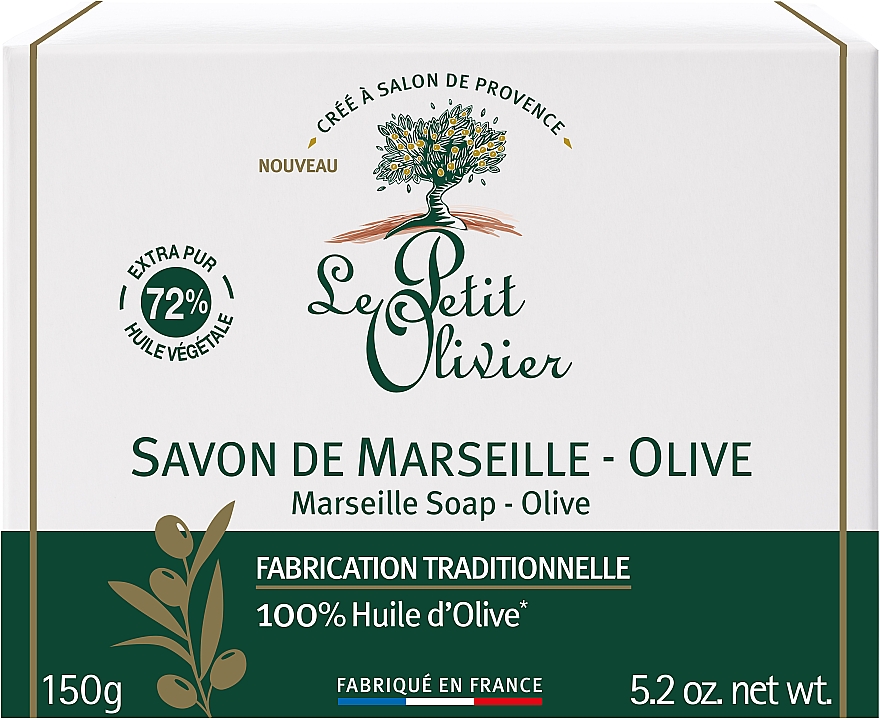 Feste Seife mit Olivenöl - Le Petit Olivier Olive Marseille Soap — Bild N1