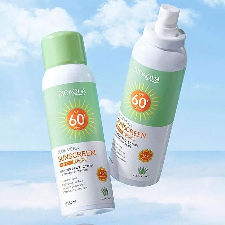 Sonnenschutzspray mit Aloe Vera-Extrakt - Bioaqua Aloe Vera Sunscreen Repair Spray SPF60+  — Bild N2